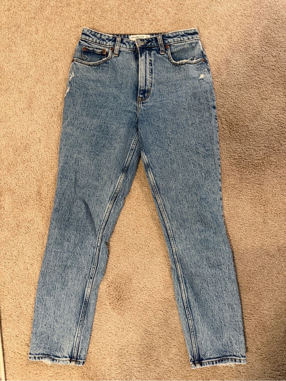 Abercrombie & Fitch Light Blue High-Rise Mom Jeans